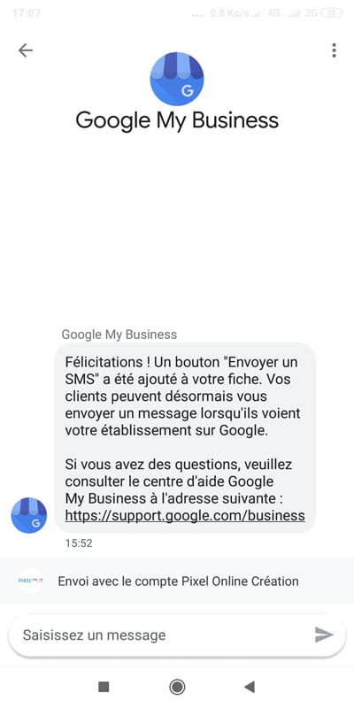 Chat Google My Business